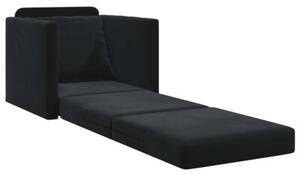 Sofa bed czarny 74 x 77 x 81 cm aksamit