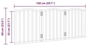 Składana bramka zabezpieczająca dla psa, 3 panele, biała, 150cm