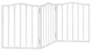 Składana bramka zabezpieczająca dla psa, 3 panele, biała, 150cm