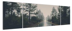 Obraz drogi w deszczu (170x50 cm)