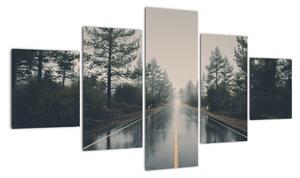Obraz drogi w deszczu (125x70 cm)
