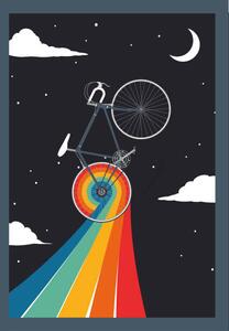 Ilustracja cycling to the moon, martinwimmer