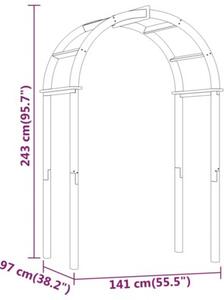 Pergola ogrodowa, 141x97x243 cm, impregnowane drewno sosnowe