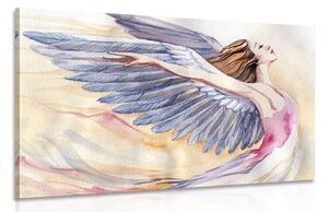 Obraz wolny anioł z fioletowymi skrzydłami