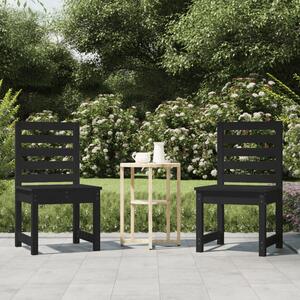 Krzesła ogrodowe, 2 szt., czarne, 50x48x91,5 cm, lita sosna