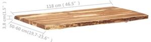 Blat, lite drewno akacjowe, 118x(50-60)x3,8 cm