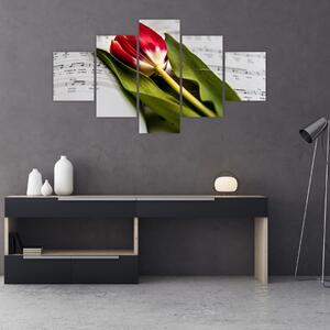 Obraz czerwonego tulipana (125x70 cm)