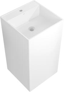 Mexen Belen umywalka wolnostojąca z konglomeratu 45 x 45 cm, biała mat - 26604500