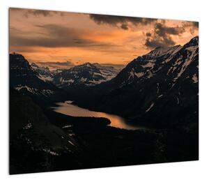 Obraz jeziora między górami (70x50 cm)