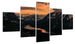 Obraz jeziora między górami (125x70 cm)
