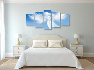 5-częściowy obraz wizerunek anioła w chmurach
