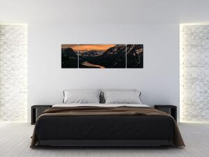 Obraz jeziora między górami (170x50 cm)