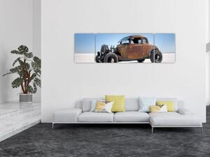 Obraz samochodu na pustyni (170x50 cm)