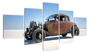 Obraz samochodu na pustyni (125x70 cm)