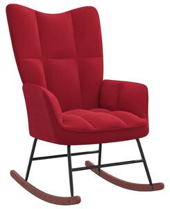 Fotel bujany, winna czerwień, tapicerowany aksamitem