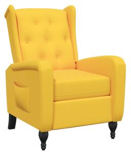 Rozkładany fotel, żółty, obity aksamitem