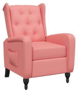 Fotel rozkładany, różowy, obity aksamitem