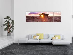 Obraz - zachód słońca na pustyni (170x50 cm)