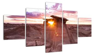 Obraz - zachód słońca na pustyni (125x70 cm)
