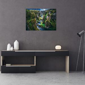 Obraz - Rzeka w skalistej dolinie (70x50 cm)