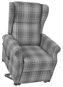 Podnoszony fotel rozkładany, szary, tapicerowany tkaniną