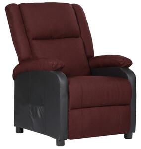 Rozkładany fotel telewizyjny, fioletowy, ekoskóra i tkanina