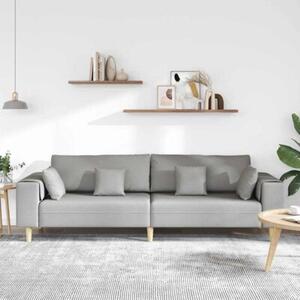 Sofa 4-osobowa w kolorze szarym chmur z oddychajÄ cÄ tkaninÄ i luksusowym wsparciem sprÄÅ¼ynowym