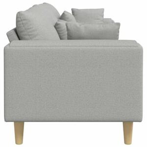 Sofa 4-osobowa w kolorze szarym chmur z oddychajÄ cÄ tkaninÄ i luksusowym wsparciem sprÄÅ¼ynowym