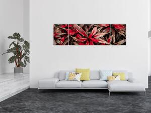 Obraz czerwonych płatków (170x50 cm)