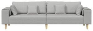 Sofa 4-osobowa w kolorze szarym chmur z oddychajÄ cÄ tkaninÄ i luksusowym wsparciem sprÄÅ¼ynowym