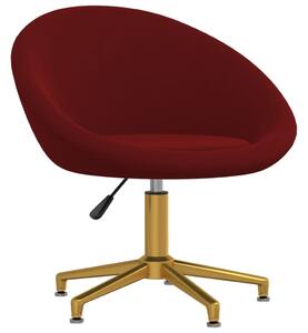 Krzesło stołowe, czerwień winna, obite aksamitem