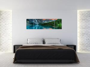 Obraz turkusowego jeziora (170x50 cm)