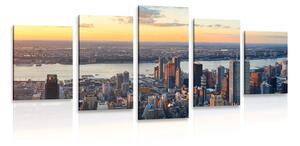 5-częściowy obraz panorama Nowego Jorku