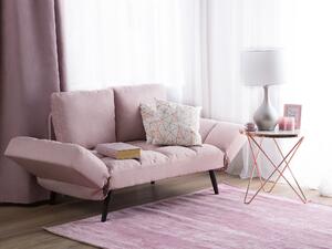 Sofa pikowana rozkładana opuszczane podłokietniki funkcja spania różowa Brekke Beliani