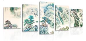 5-częściowy obraz chińskie malarstwo krajobrazowe