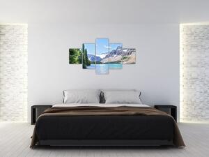 Obraz alpejskiego jeziora (125x70 cm)