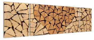 Obraz - Serce z drewna (170x50 cm)