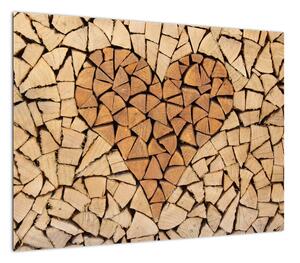 Obraz - Serce z drewna (70x50 cm)