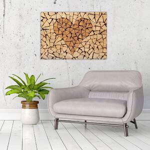 Obraz - Serce z drewna (70x50 cm)