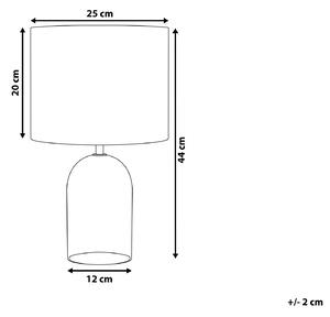 Lampa stołowa przezroczysta szary okrągły abażur szklana 44 cm Devoll Beliani