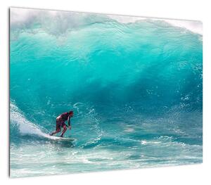 Obraz surfera na falach (70x50 cm)