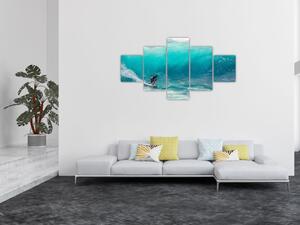 Obraz surfera na falach (125x70 cm)