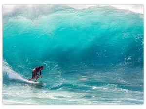 Obraz surfera na falach (70x50 cm)