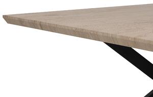 Industrialny stół do jadalni w jasne drewno blat MDF metalowe nogi Spectra Beliani
