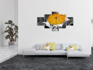 Obraz żółtego parasola (125x70 cm)