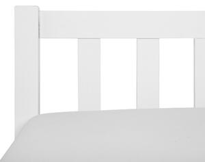 Nowoczesne podwójne łóżko ze stelażem drewno 160 x 200 cm białe Florac Beliani