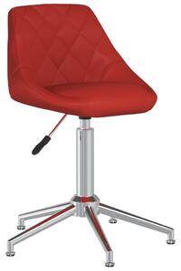 Obrotowe krzesło biurowe, winna czerwień, sztuczna skóra