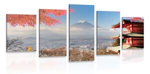 5-częściowy obraz jesień w Japonii