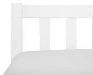 Nowoczesne podwójne łóżko ze stelażem drewno 90 x 200 cm białe Florac Beliani
