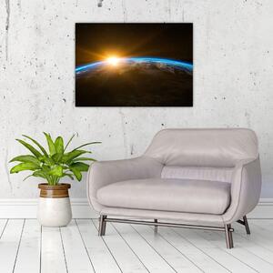 Obraz planety Ziemi z kosmosu (70x50 cm)
